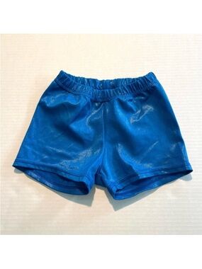 Foxy’s Leotards Shimmery Royal‎ Blue Pymnastics Performance Shorts Kids size 10